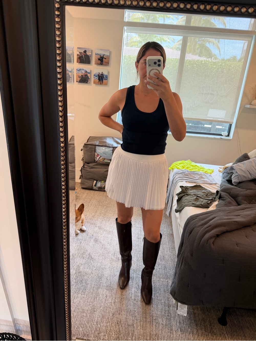 Terez White Pleated Circle Skirt